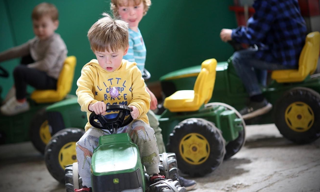 pedal tractor play area at cantref adventure farm